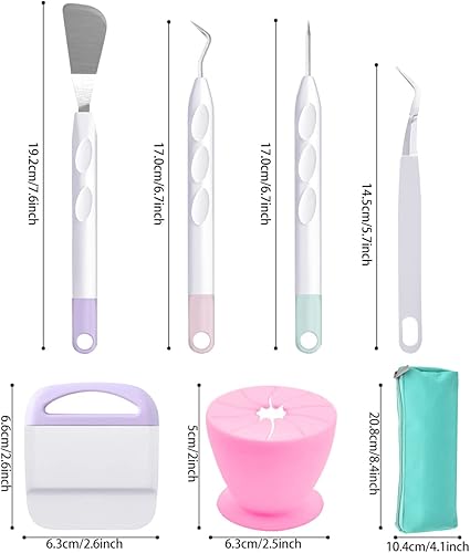 Fouvin 8 pièces Vinyle Outils de désherbage Accessoires Traceur Set de Base pour Cricut, Outil d'échenillage Traceur, Outils de DIY pour Silhouette, HTV, Cameos, Lettrage, Vinyle Autocollant. - Nail Gallerys