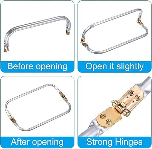 2 Pièces Cadre en Métal de Sac à Main,Poignée de Sac à Main,Serrures Fermoir Baiser Poignées Porte,Poignées Porte Monnaie Fermoir de Cadre,pour la Fabrication de Sacs - Nail Gallerys