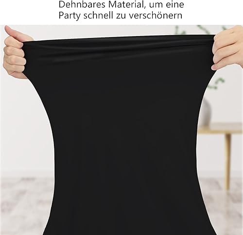 95Street Housse de Table Ronde Extensible, 2 Pièces Ø 80-85 cm, Élégante Nappe Lavable pour Bar, Fête d'Anniversaire, Mariage, Bistrot, 80×110 cm (Noir) - Nail Gallerys