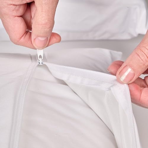 Bleu Câlin Protège-Oreiller 63x63 cm Anti Punaises de lit - Housse intégrale pour Oreiller imperméable et Respirante - Anti-tâches - Nail Gallerys