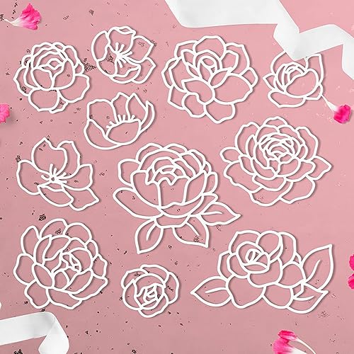 Haiki Matrices de découpe en métal en forme de rose pour gaufrage, scrapbooking, album photo - Nail Gallerys