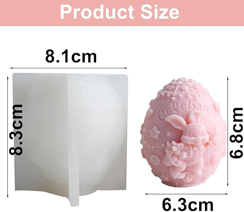 Junhui Moule en Silicone pour Pâques, 3D Moules à Lapin d'œuf, Bougies de Pâques Moule en Silicone pour La Décoration de La Maison, Lapin d'œuf pour Chocolat, Cadeaux de Pâques - Nail Gallerys