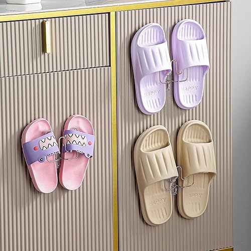 Range Chaussures Mural, Etagere Chaussures pour Pantoufles, Range Chaussures Suspendu Multifonctionnel, Porte Chaussure Sans Perçage, étagère à Chaussures Acier Inoxydable, Porte Chaussures Mural 2pcs - Nail Gallerys