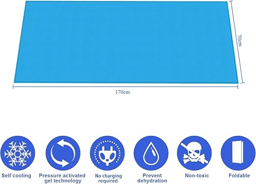 FFTT Pro Tapis de plage rafraîchissant en gel pour adultes, humains, pour sueurs nocturnes et amélioration de la qualité du sommeil, drap de lit 100 % sûr et propre, tapis de plage (170 x 70 cm) - Nail Gallerys