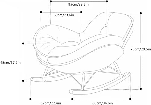 Fauteuil Inclinable,Planeur,Chaise à Bascule pour Chambre d'enfant,Chaise D'appoint De Salon,Fauteuil à Dossier Haut,Siège Rembourré,Chaise Longue pour Bureau à Domicile,étude(Brown) - Nail Gallerys
