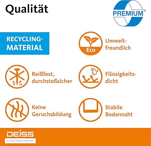 DEISS Sacs à déchets 70L transparents – 600x1000 mm – LDPE recyclé – 25 sacs/rouleau – robustes et résistants – pour restauration, nettoyage, industrie et collectivités​ - Nail Gallerys