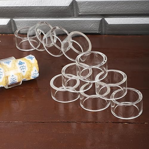 Ajuny Lot de 12 Ronds de Serviette en Verre Fabriqués à la Main - Porte Serviettes Décoratifs Ronds pour Décoration de Table Dîner Mariage Dîners Usage Quotidien - Nail Gallerys
