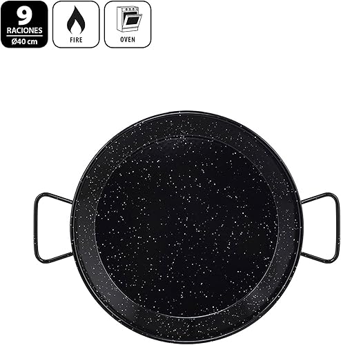Metaltex - Poêle à paella en acier émaillé 9 portions 40 cm - Nail Gallerys