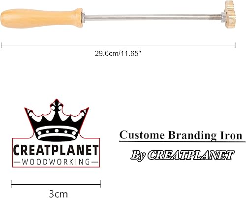 CREATPLANET Bois Marque de Fer 1.2' Marque de Fer Timbre Logo Personnalisé BBQ Chaleur Timbre avec Tête en Laiton et Poignée en Bois pour Gâteau Bois Cuir - Arbre #1 - Nail Gallerys