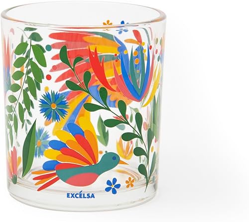 Excelsa Mexican Flowers Lot de 6 verres, verre, capacité 250 ml. - Nail Gallerys