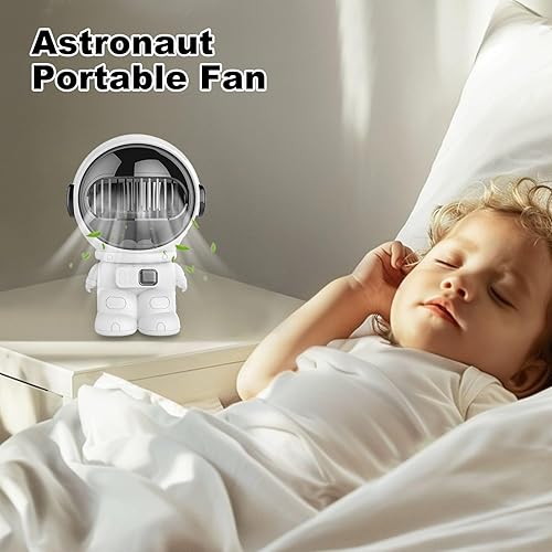 demaxiyad Ventilateur de bureau | Ventilateur de table portable en forme d'astronaute, mini outil de refroidissement personnel portatif alimenté par USB pour étudiants, maison, cuisine, chambre à - Nail Gallerys