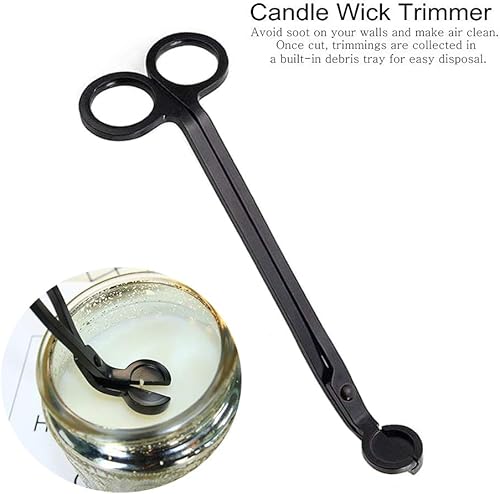 ABMRO Kit d'outils 4 en 1 en acier inoxydable pour bougeoir - Coupe-mèche de bougie - Cuillère à mèche de bougie - Éteignoir et support d'assiette - Nail Gallerys