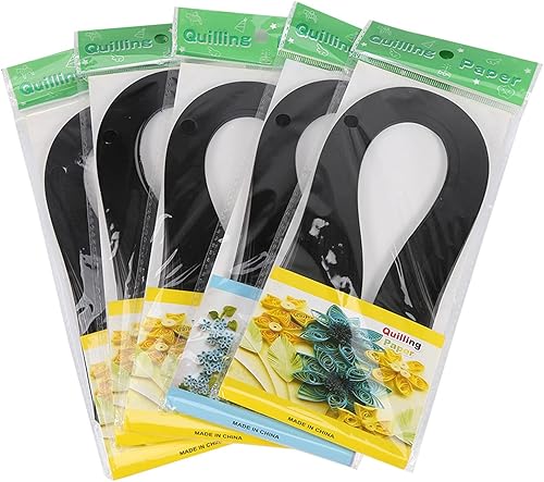 600 Bandes Bandes de Papier Quilling, Largeur 3mm Bandes d'art Quilling de Couleur Pure Bricolage Papier Origami Artisanat à la Main(Le Noir) - Nail Gallerys