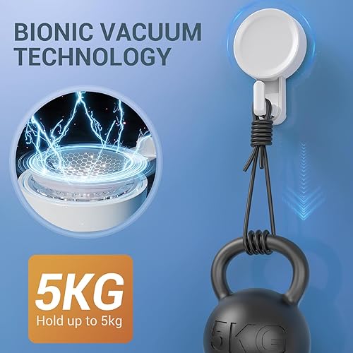 Teletrogy 4 Pièces Crochet Ventouse Puissante Charge de 5KG, Sous Vide Crochet Mural Plastique Crochet Douche Sans Percage Réutilisable Crochet Porte Serviette Salle de Bain pour Cuisine Fenêtre Blanc - Nail Gallerys