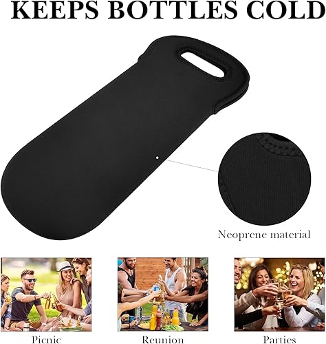Sac de Transport et Isotherme pour Bouteille de vin, Pique-Nique, Eau, Boissons, Bouteille de bière, Sac à Main en néoprène pour Voyage avec poignée de Transport sécurisée - Nail Gallerys
