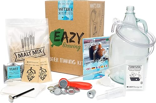 Kit de Brassage 5 Litres Bière Blanche Belge - Witbier - Coffret Cadeau Brasser sa Bière Artisanale Maison - NOTICE EN FRANÇAIS - Nail Gallerys