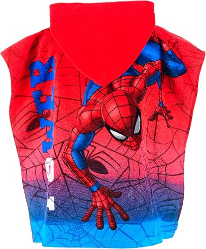Marvel Spider Man Serviette à Capuche pour Garçon, Serviette de Plage, Serviette de Bain en Coton, Serviette Poncho pour Enfants - Nail Gallerys
