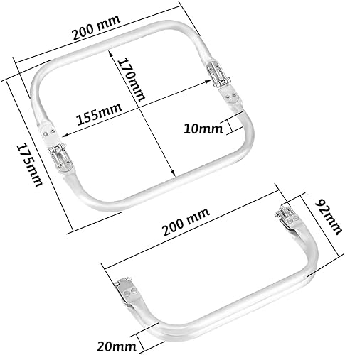 zoerbufan 20cm Cadre de Fermoir Sac à Main en Aluminium Cadre, Porte Monnaie de Forme Carrée d'Artisanat Kit de Remplacement, Poignée en Forme de U pour Sacs à Main DIY - Nail Gallerys
