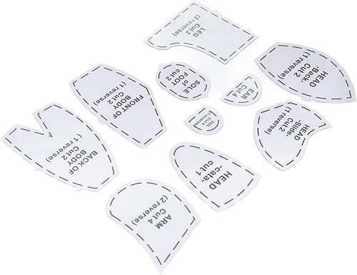 BROLEO - Patron de couture ours en peluche, ensemble de 10 patrons de couture précis réutilisables pour la maison (L 38,1 cm) - Nail Gallerys