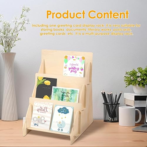 Treesunshine Présentoir de cartes postales, présentoir à 3 niveaux, portable, porte-brochures, multi-usages, pour foires artisanales (1) - Nail Gallerys