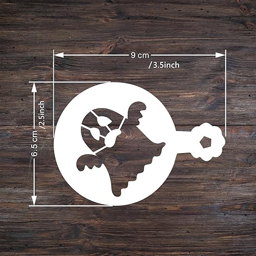 Qpout 30 PCS Pochoirs à café d'Halloween Pochoirs à cappuccino, Pochoirs Latte Art, Pochoirs d'Halloween réutilisables et lavables pour la pâtisserie, la peinture, le dessin, le spray - Nail Gallerys