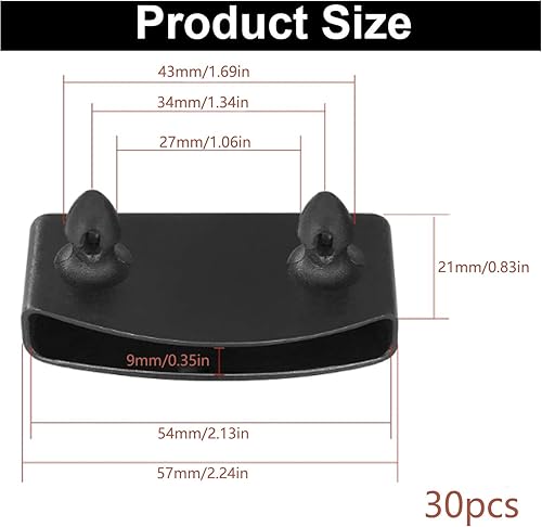 Wady Embouts Lattes pour Sommier Noir 54mm, Lot de 30 Supports pour sommier à Lattes de lit - pour lit - Lattes pour Sommier, Embouts Lattes pour Sommier, Accessoires de Connexion - pour lit - Double - Nail Gallerys