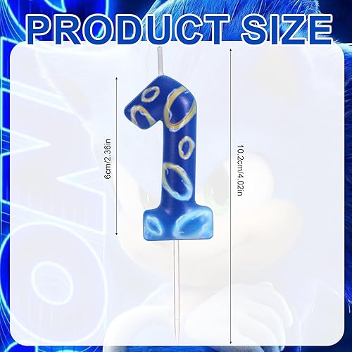 Bougie Numérotée, Anneaux Bleus et Dorés Bougies d'Anniversaire Bougies de Dessin Animé Bougie d'Anniversaire à Thème Animé Décoration de Gâteau pour Fêtes (Numéro 3) - Nail Gallerys