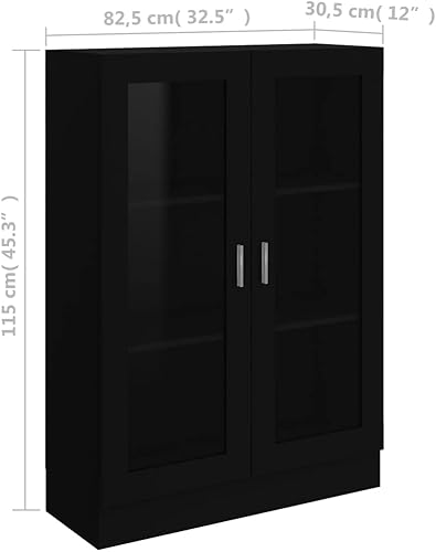 WIFESE Petite armoire de cuisine noire 82,5 x 30,5 x 80 cm - Armoire de cuisine multifonction - Buffet de rangement - Armoire d'appoint - Nail Gallerys