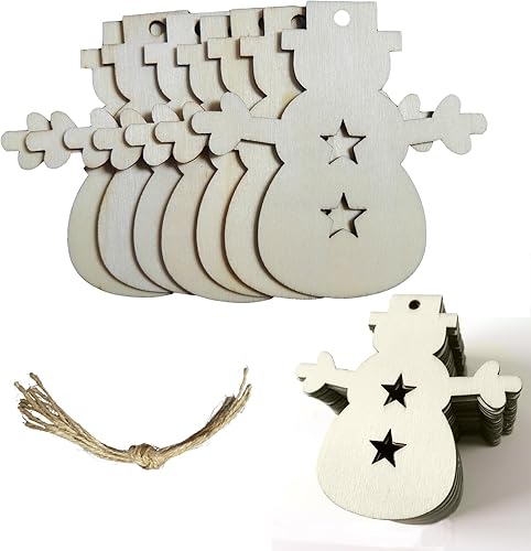 Molyorch 60 Pièces Deco Noel Bois a Peindre, Sapin Noel Puce Bois Pendentif, Noël Bois Puce Arbre Ornements, pour Décoration D'arbre de Noël, Pendentifs Décoratifs Fête, Morceaux Bois DIY - Nail Gallerys