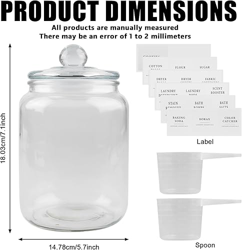 GBKDQQ Ensemble De 2 Bocaux en Verre Transparents pour Le Stockage: 2 Unités Jarre De Conservation Spacieuse, Couvercle Étanche, pour Cuisine Et Maison (2L) - Nail Gallerys
