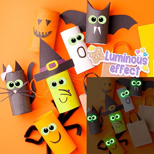 Lusofie Lot de 300 yeux mobiles phosphorescents autocollants pour loisirs créatifs, école, Halloween, Noël (8 mm) - Nail Gallerys