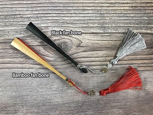 YLWX Mini Éventail À Main Couleur Vert Foncé Doré Petit Éventail Pliant Performance De Photo De Mariée Éventail Oriental Gland Éventails À Paillettes Décoratifs (Color : Black Sprinkled Gold-Bamboo, - Nail Gallerys