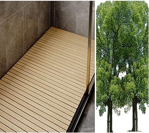 Zhaomi Caillebotis de Douche de Qualité Supérieure,Tapis de Bain de Douche,Tapis Antidérapant,Tapis de Bain en Bois Massif Naturel,Caillebotis de Douche Bois,pour Receveur de Douche (60x60cm/24x24in) - Nail Gallerys