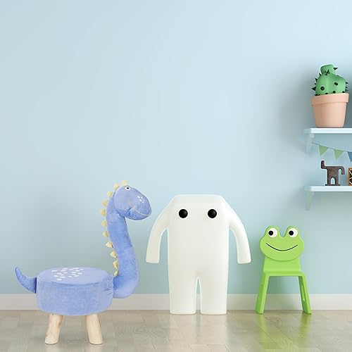 relaxdays, lama, tabouret d’animal, revêtement en peluche, siège d'enfants, motif animalier, blanc, MDF, polyester, mousse, 48 x 28 x 42 cm - Nail Gallerys