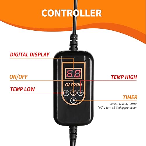 OLYDON Repose-pieds Chauffant Ergonomique - Mousse à Mémoire de Forme Avec Housse en Cuir - Pour Bureau et Maison - Nail Gallerys