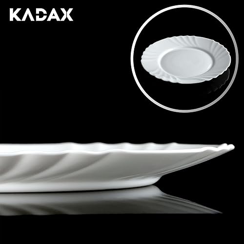 KADAX Assiettes en verre durci, lot de 3 sections, assiette coupée plate, esCutore minimaliste, assiette à gâteau, assiettes petit-déjeuner ronde, assiettes à salade (25,5 cm, blanc) - Nail Gallerys