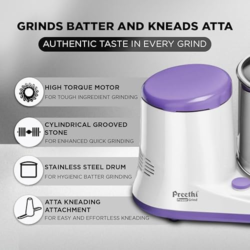 Preethi Power Grind WG-907 Broyeur de table 2 litres (prise indienne) - Nail Gallerys