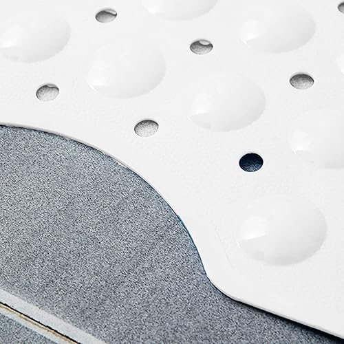 Tapis de bain antidérapant avec ventouses et trous de drainage, 100 x 40 cm, blanc - Nail Gallerys