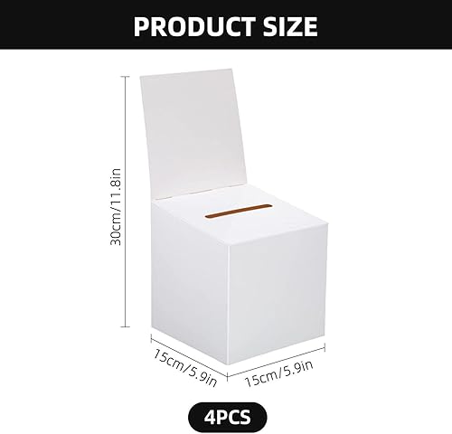 Boîte De Vote En Papier 4 Pièces, Boîte De Vote Simple Portable, Boîte De Loterie Amovible, Boîte De Dons En Carton, Adaptée Aux Fêtes, Célébrations Et Événements Communautaires - Nail Gallerys