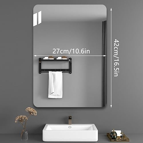 LIVELYPET Feuille de miroir acrylique autocollante flexible sans verre miroir carrelage rectangulaire collant sécurité miroir mural sans cadre autocollant pour salle de bain vanité maison décoration - Nail Gallerys