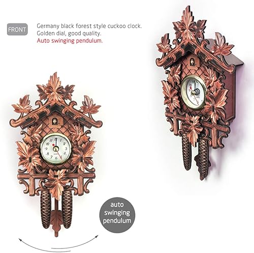 Rehomy Horloge murale à coucou en bois faite à la main style maison arbre - Nail Gallerys