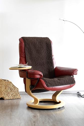 K. & N. Laine Vierge pour fauteuils ou fauteuils en Laine de Mouton Flor Schurwolle Couche de Base : 100% Polyester, Naturel, env. 160 x 50 cm - Nail Gallerys