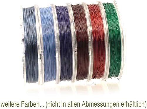 Creative-Beads Câble en acier inoxydable - 0,5 mm - Fil à bijoux pour chaîne, bracelet, gainé de nylon - Doux pour la peau - Résistant à la déchirure - Rouleau de 10 m - Doré métallisé - Pour - Nail Gallerys