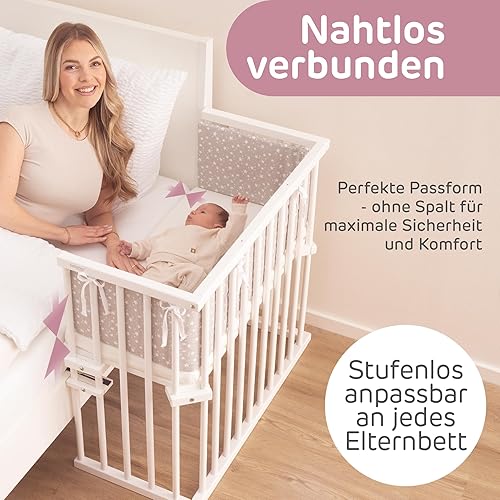 babybay Original lit cododo en Bois de hêtre Massif/Compact et modulable/Hauteur du lit réglable en continu/lit bébé évolutif (Naturel Non traité) / avec Matelas - Nail Gallerys