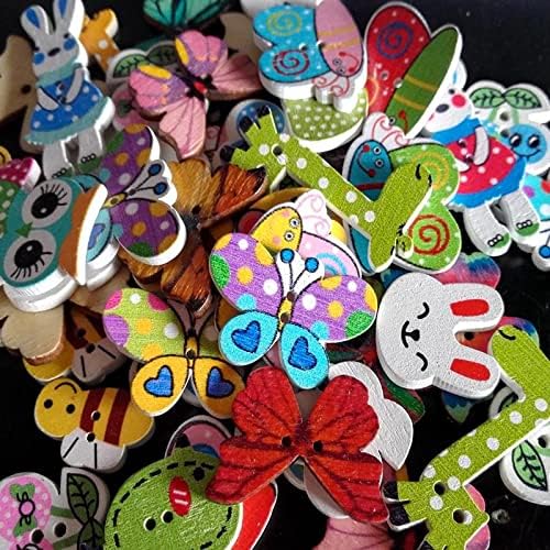 50pcs Animaux Assortis Boutons en Bois Pour Couture Et Artisanat Noël Mariage Décoration - Nail Gallerys