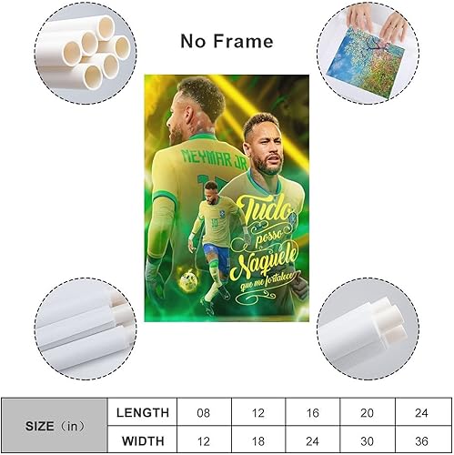 JIANJIE Neymar Brésil Football Superstar Sports Poster Art mural Peinture Poster Impression sur toile Posters Art Décoration de chambre - Nail Gallerys