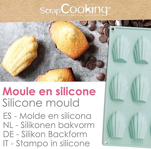 ScrapCooking - Moule Silicone 9 Madeleines - 9 Formes Madeleines - Apte Four & Congélateur - Moule Pâtisserie Gâteau Enfant - Ustensile Souple - Vert d’Eau - 3115 - Nail Gallerys