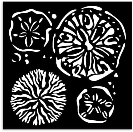 Stamperia - Thick Stencils for Scrapbooks, Albums, Cards, Bullet Journalling, and More, Flexible Material, Easy to Clean, Perfect for Hobbies, Crafts and Gifting (Silent Sea, Sponges) - Nail Gallerys