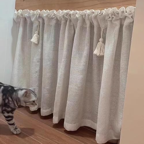 AYHARYLH Rideaux Courts Rétro en Coton Et Lin, Rideaux sous L'évier, Rideau De Cuisine Court Meuble Rideau Cuisine Petit Rideau Occultant pour Petite Fenêtre Cuisine Salon Maison.(W100*H30cm) - Nail Gallerys