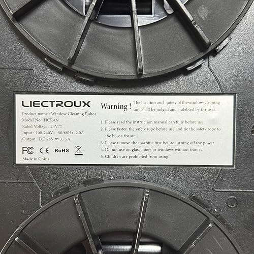 LIECTROUX HCR-10 Robot Laveur Vitre Electrique, Pulvérisation d'eau ultrasonique, routage AI, Moteur sans balais, réservoir d'eau 30ml (Noir) - Nail Gallerys